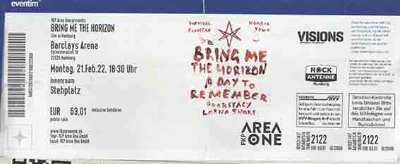 bring me the horizon concert ticket